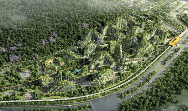 Forest City: uma cidade coberta por plantas e árvores na China