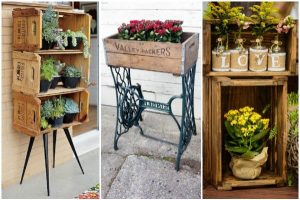 Jardim com caixotes de feira