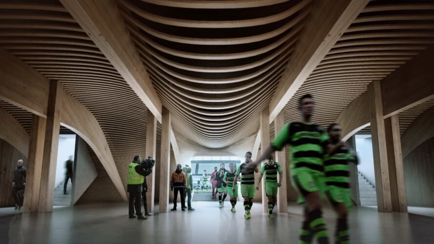 estádio de futebol projeto Zaha Hadid