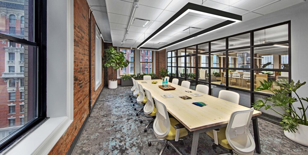 Sala de reunião IWBI (New International WELL Building Institute) HQ alcança Platina por construção saudável - estúdio COOKFOX