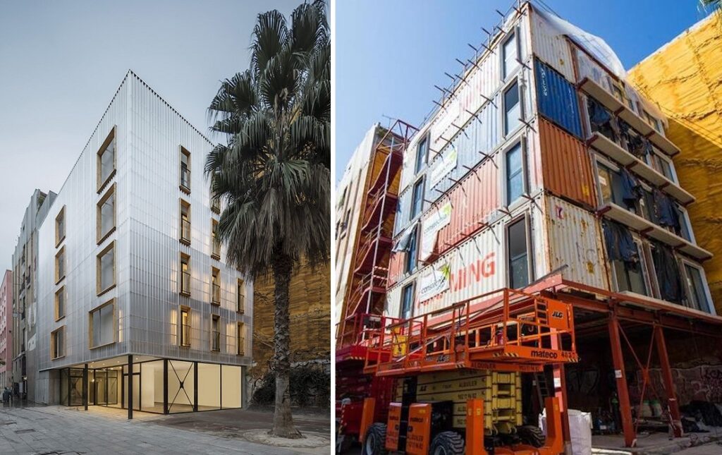 contêineres para habitação social Barcelona