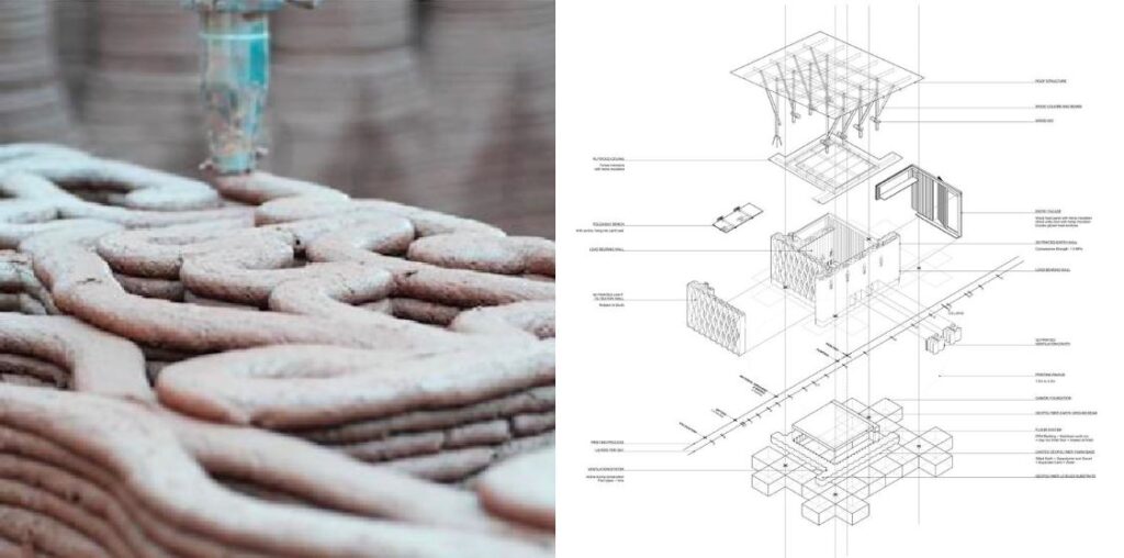 Primeira casa de terra impressa em 3D na Espanha detalhe