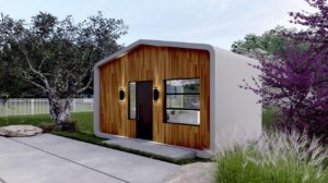 Pequenas casas impressas em 3D são feitas de plástico reciclado