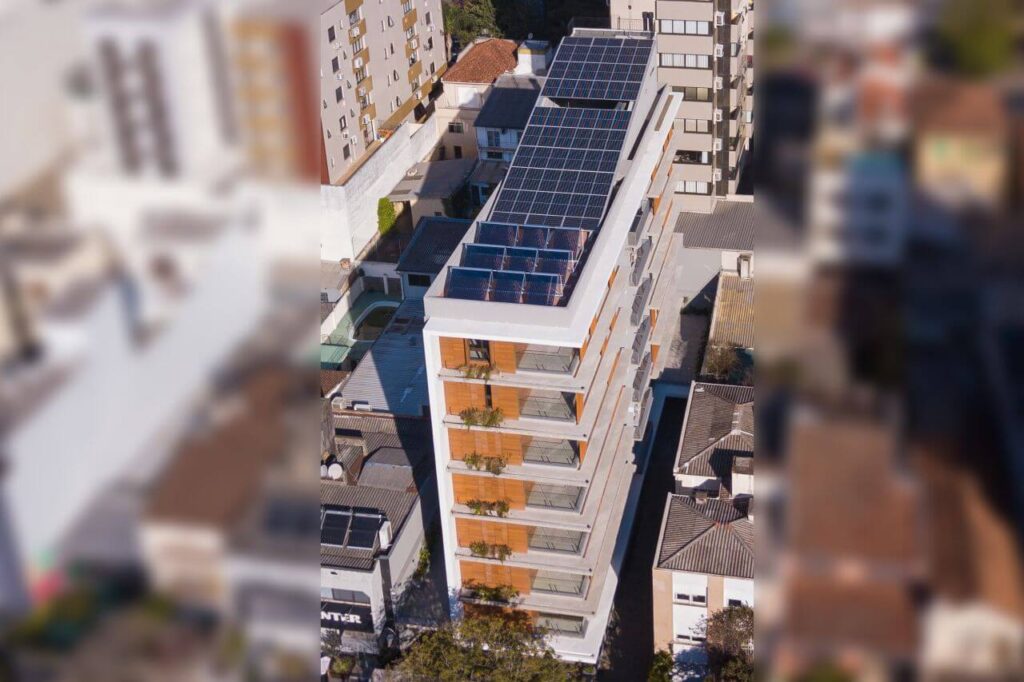 painéis fotovoltaicos prédio POA
