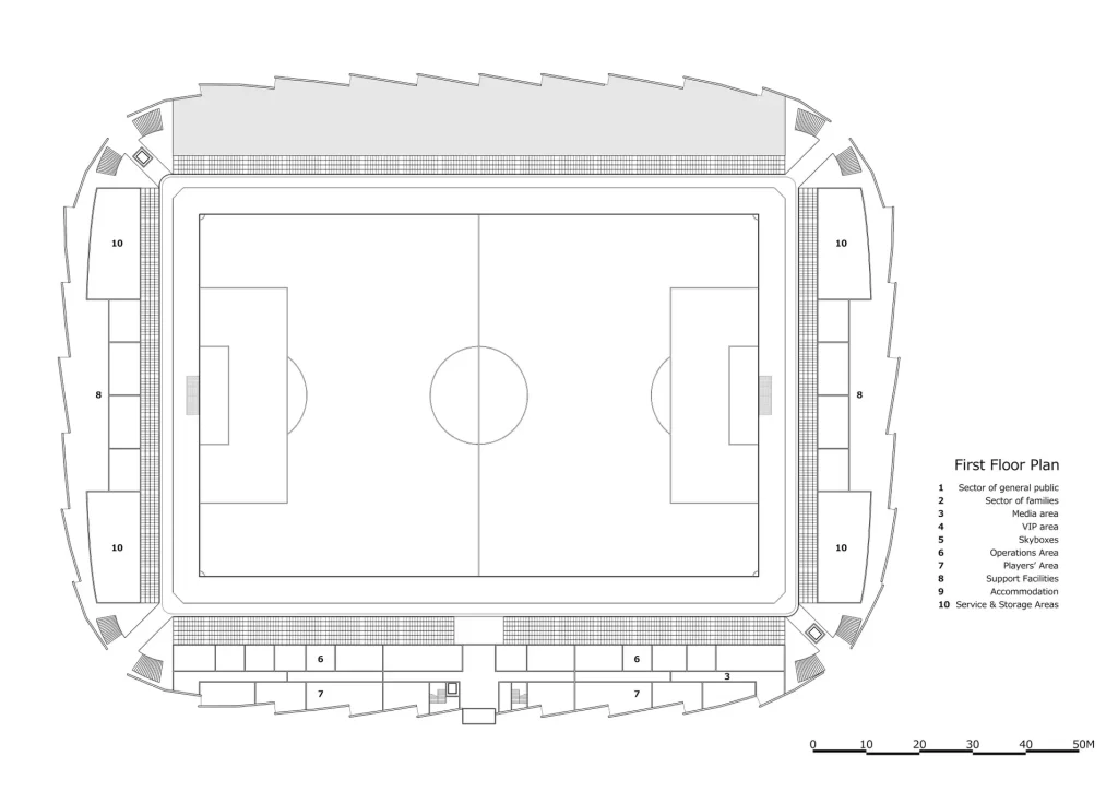planta baixa estádio de futebol